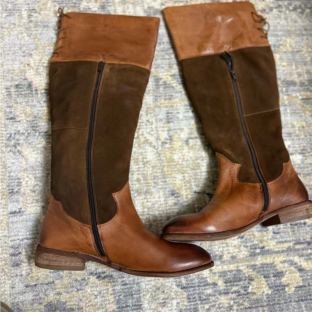 NEW Roan by Bed Stu Natty tall Brown Leather suede Knee-High riding Boots - Picture 2 of 14